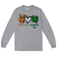 Heather Grey peace love st patrick's day Long Sleeve Tee - Bettercallsaul