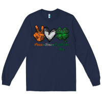 Navy peace love st patrick's day Long Sleeve Tee - Bettercallsaul