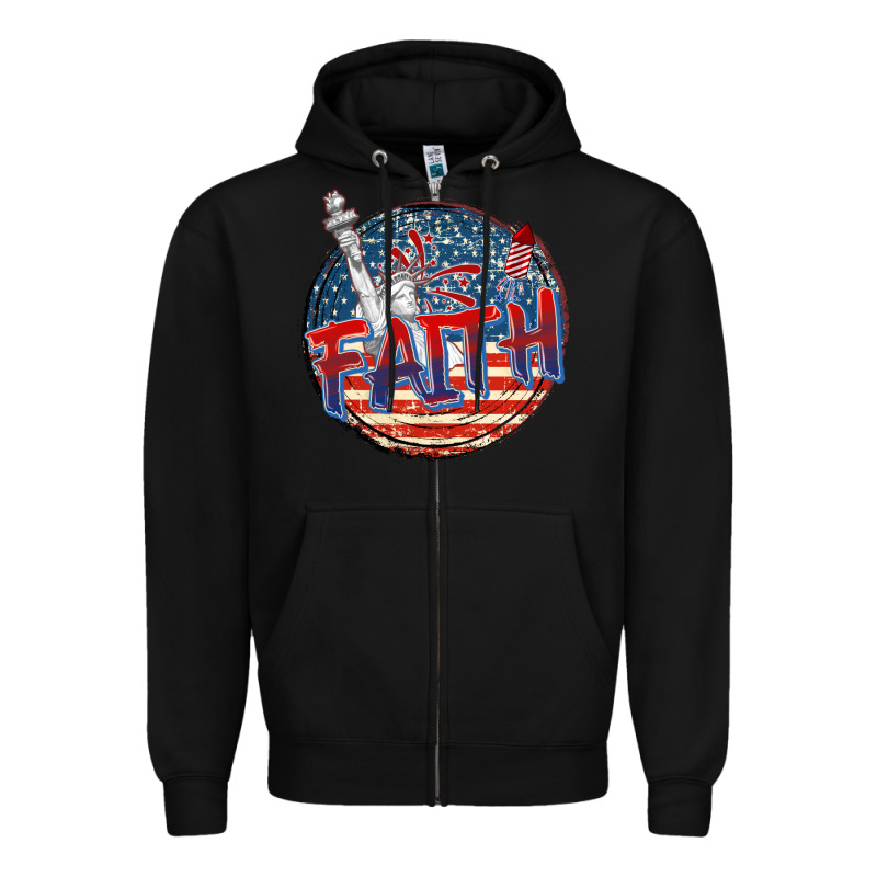 Faith Usa Zipper Hoodie by CowGirlArtShop | Teevron