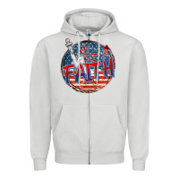 Dove Grey faith usa Zipper Hoodie - CowGirlArtShop