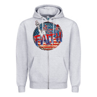 Heather Grey faith usa Zipper Hoodie - CowGirlArtShop