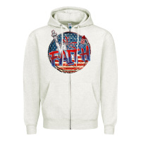 Oatmeal Heather faith usa Zipper Hoodie - CowGirlArtShop