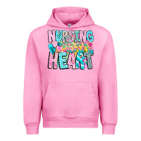Fuchsia Pink Nursing is a work of heart Urban Hoodie - CowhideDigitalArt