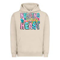 Pigment French Oak Nursing is a work of heart Urban Hoodie - CowhideDigitalArt
