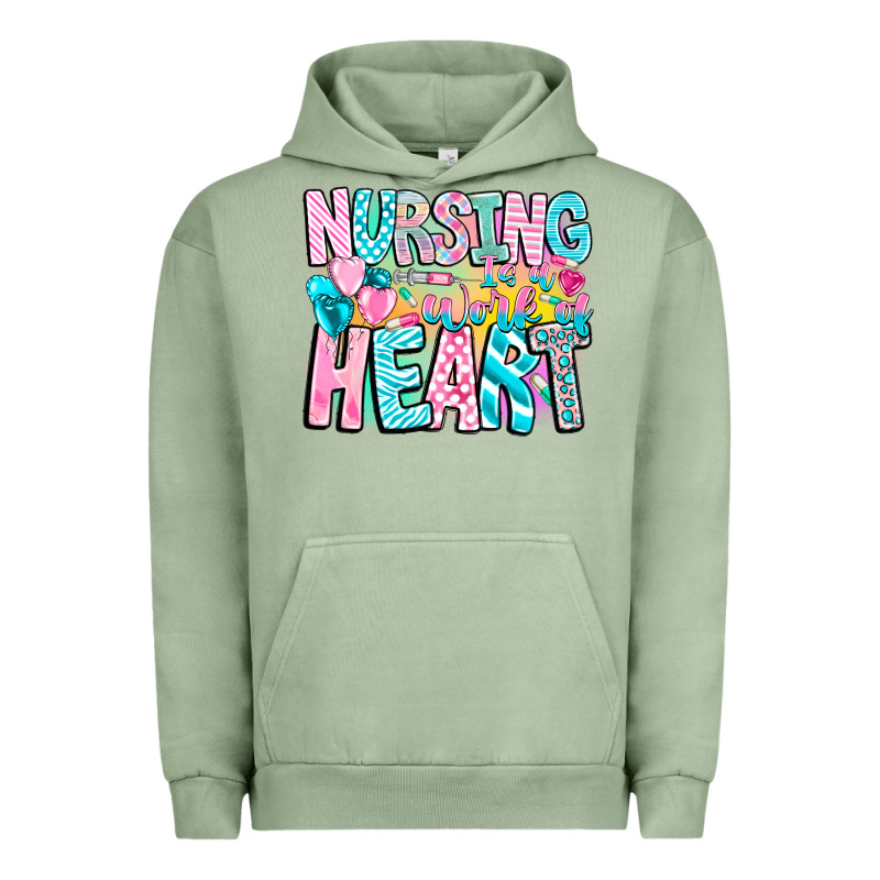 Nursing Is A Work Of Heart Urban Hoodie by CowhideDigitalArt | Teevron
