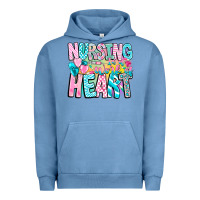 Pigment Pebble Blue Nursing is a work of heart Urban Hoodie - CowhideDigitalArt