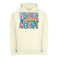 Pigment Pistachio Nursing is a work of heart Urban Hoodie - CowhideDigitalArt