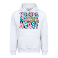 White Nursing is a work of heart Urban Hoodie - CowhideDigitalArt
