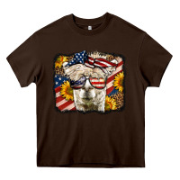 Chocolate Brown 4th of july llama Heavy Core Tee - LillyAllenDesigns