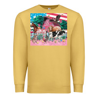 Antique Gold American farm animals tumbler 4th of july Premium Sweatshirt - FaDigitalArtStudio