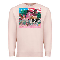 Pale Pink American farm animals tumbler 4th of july Premium Sweatshirt - FaDigitalArtStudio