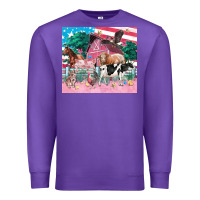 Purple American farm animals tumbler 4th of july Premium Sweatshirt - FaDigitalArtStudio