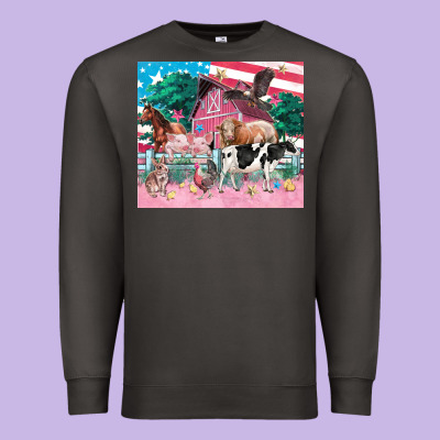 American Farm Animals Tumbler 4th Of July Premium Sweatshirt Designed By Fadigitalartstudio