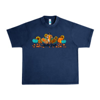 Navy hello fall pumpkin sunflower Urban Heavy Tee - JahusDesignShop