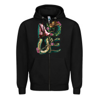 Black Love boots horseshoe Zipper Hoodie - HowdyJamesFarm