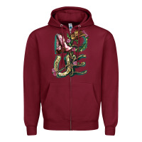 Burgundy Love boots horseshoe Zipper Hoodie - HowdyJamesFarm
