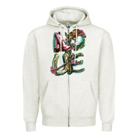 Oatmeal Heather Love boots horseshoe Zipper Hoodie - HowdyJamesFarm