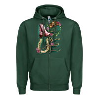 Sports Green Love boots horseshoe Zipper Hoodie - HowdyJamesFarm