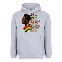 Heather Grey I am black man Heavyweight Hoodie - FaDigitalArtStudio