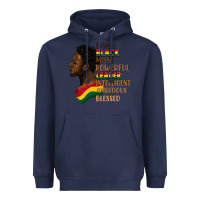 Navy I am black man Heavyweight Hoodie - FaDigitalArtStudio