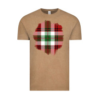 Vintage Coffee Christmas Tartan Patch Vintage Tee - BundleAndBundleShop