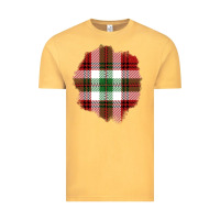 Vintage Mustard Christmas Tartan Patch Vintage Tee - BundleAndBundleShop