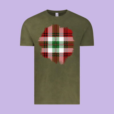 Christmas Tartan Patch Vintage Tee Designed By Bundleandbundleshop