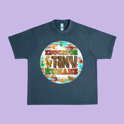 Educator Of Tiny Humans Round Earring Urban Heavy Tee Designed By Bundleandbundleshop