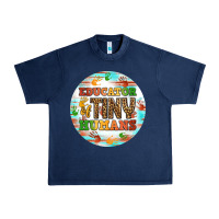 Navy educator of tiny humans round earring Urban Heavy Tee - BundleAndBundleShop