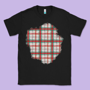 Christmas Tartan Patch Classic Tee Designed By Bundleandbundleshop