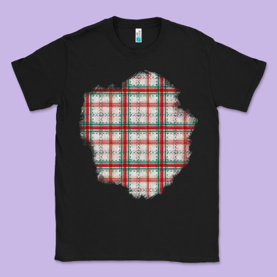 Christmas Tartan Patch Classic Tee Designed By Bundleandbundleshop