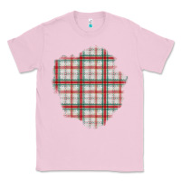 Bubblegum Pink Christmas Tartan Patch Classic Tee - BundleAndBundleShop