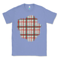 Colony Blue Christmas Tartan Patch Classic Tee - BundleAndBundleShop