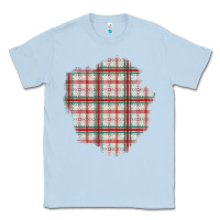 Dusty Blue Christmas Tartan Patch Classic Tee - BundleAndBundleShop