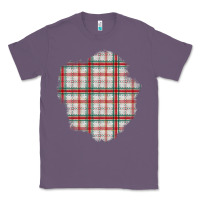 Lavender Christmas Tartan Patch Classic Tee - BundleAndBundleShop