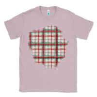 Lilac Christmas Tartan Patch Classic Tee - BundleAndBundleShop