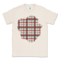 Natural Christmas Tartan Patch Classic Tee - BundleAndBundleShop