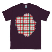 Plum Christmas Tartan Patch Classic Tee - BundleAndBundleShop