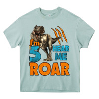 Arona i'm five hear me roar dinosaur birthday Heavy Core Tee - LillyAllenDesigns