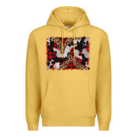 Antique Gold cowhide buffalo plaid leopad background Premium Hoodie - CowCowDesign