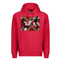 Cardinal cowhide buffalo plaid leopad background Premium Hoodie - CowCowDesign