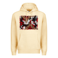 Pina Colada cowhide buffalo plaid leopad background Premium Hoodie - CowCowDesign