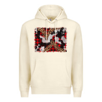 Sandshell cowhide buffalo plaid leopad background Premium Hoodie - CowCowDesign
