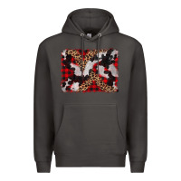 Smoke cowhide buffalo plaid leopad background Premium Hoodie - CowCowDesign