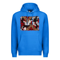 True Royal cowhide buffalo plaid leopad background Premium Hoodie - CowCowDesign