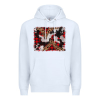 White cowhide buffalo plaid leopad background Premium Hoodie - CowCowDesign
