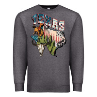 Charcoal Heather Texas 4th of July Premium Sweatshirt - FaDigitalArtStudio