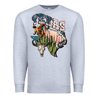 Heather Grey Texas 4th of July Premium Sweatshirt - FaDigitalArtStudio