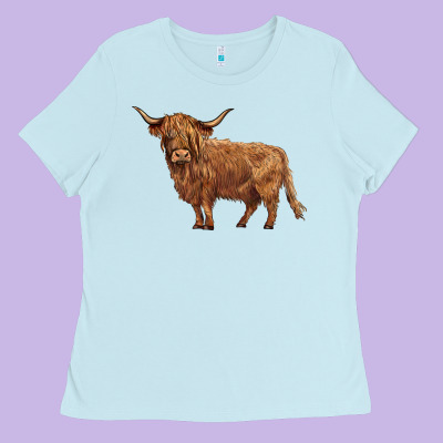 Highland Cow Ladies Tee Designed By Barkaloodesign