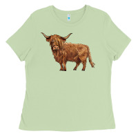 Matcha highland cow Ladies Tee - BarkalooDesign